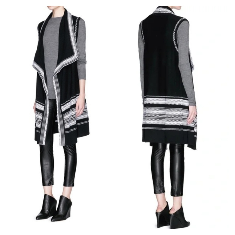 Vince 100% Cotton Drape Midi Cardigan Vest Size M